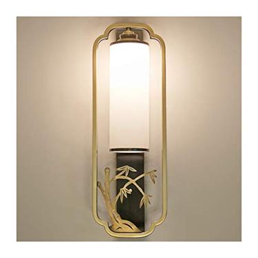 Imagem de Lâmpada de economia de energia para sala de estar fixa chinesa em cobre - corredor do quarto (C)