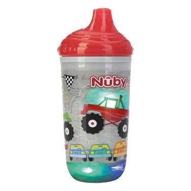 Imagem de Copo infantil térmico pisca-pisca com bico rígido muito rigido 300ml -