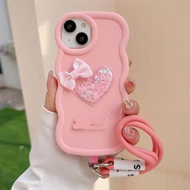Imagem de Capa macia com estampa de coração Quicksand Love para Xiaomi Redmi Note 8 9 10 11 12 13 Pro Plus 5G 4G 10S 11S 12S, rosa, para Redmi 12 4G