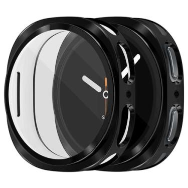 Imagem de Pacote com 2 protetores de tela de relógio para Galaxy Watch8 de 44 mm, capa protetora preta de TPU macio para Samsung Galaxy Watch8 de 44 mm (SM-L330)