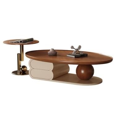 Imagem de Mesa de centro pequena mesa de centro minimalista moderna de madeira maciça para sala de estar, acabamento em nogueira nórdico, estilo retro, móveis de luxo para casa, design simples mesa de centro