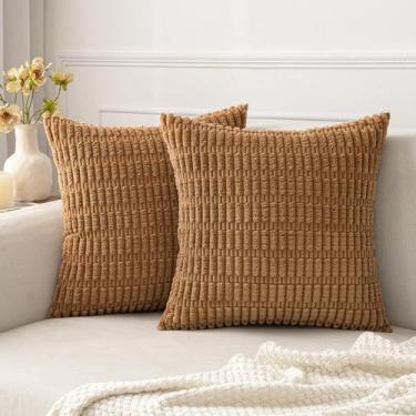 Imagem de Capa de travesseiro MIULEE Corduroy Decorative 45x45cm, pacote com 2 m