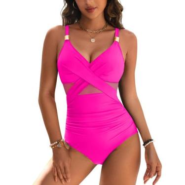 Imagem de Maiô de uma peça Blooming Jelly 2025 para mulheres rosa choque