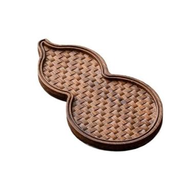 Imagem de GAROEN Bandeja de servir multifuncional, bandeja de chá chinesa, suporte pequeno, conjunto de chá seco, tampa, porta-copos de chá, bandeja de chá (uma cor P)