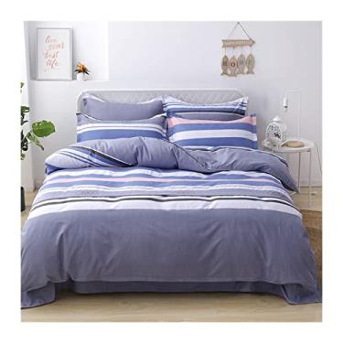 Imagem de Capa de edredom outono e inverno sarja escovada espessa quatro peças roupa de cama capa de colcha de três peças capa de edredom de quatro peças casal (cor: F, tamanho: cama queen 180 cm 4 peças) (F