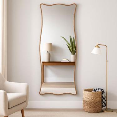 Imagem de Espelho Decorativo Orgânico Jade 70x160 Grande de Parede para Sala Lav