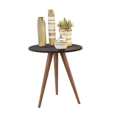 Imagem de Mesa Tati Pé palito Mesinha Lateral Canto Tampo 52cm Preto - JTHOME, P