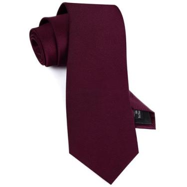 Imagem de Gravata de casamento GUSLESON Maroon Silk 8cm clássica para homens