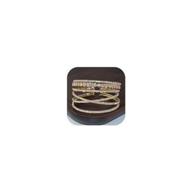 Imagem de Long tiantian Conjunto de pulseiras de pérolas para mulheres, multicamadas, cristal, strass, pulseira, braceletes com contas elásticas para dama de honra, noiva, joias de festa, adjustable, Liga, outro