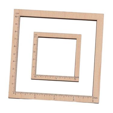 Imagem de Fancyes Régua de tricô, régua de crochê, acessórios práticos para artesanato faça você mesmo, ferramentas de medição para aulas de arte em casa, cafeterias, 3 Peças Quadradas