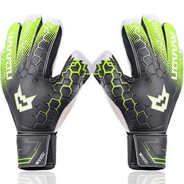 Imagem de WVVOU Luvas de goleiro de futebol com proteção de dedos, luvas de goleiro para jovens e adultos para treinamento e jogos (preto, 8)