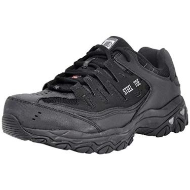 Imagem de Skechers Tênis masculino Cankton Steel Toe Electrical Hazard Construction Shoes, Preto/preto, 8.5 X-Wide
