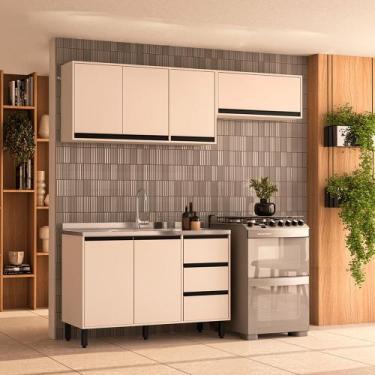 Imagem de Cozinha Modulada 3 Peças sem Pia Koya Politorno, Creme