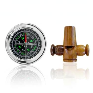 Imagem de Apito Inhambu Chororó Modelo 13 + Bússola Profissional 7,5 Portátil Camping Caça Trilha