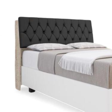 Imagem de Cabeceira Estofada ísis Queen Amarula Com Capitonê Preto