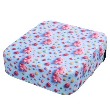 Imagem de Assento infantil para mesa de jantar, almofada de espuma de alta densidade de 10 cm com alças de segurança ajustáveis e parte inferior antiderrapante, almofada de aumento lavável removível portátil