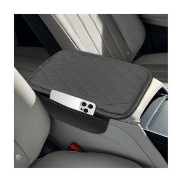 Imagem de MTRPS Capa de console central de carro, protetor de couro impermeável para descanso de braço com 2 bolsas de armazenamento, almofada de apoio de braço para console central resistente ao desgaste e