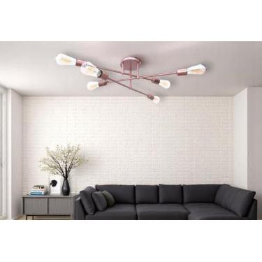 Imagem de Luminária de Teto Aranha Plafon Lustre Sputnik 6 Braços Dubai Industri
