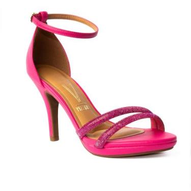 Imagem de Sandália Vizzano Social Salto Alto Fino Festa Brilho 6210, Pink, 34
