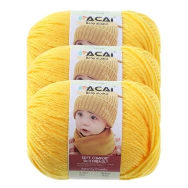 Imagem de Fio macio para bebê, 30% alpaca 70% poliéster, hipoalergênico, lavável, lavável na máquina, lã de bebê, ideal para tricô, crochê, cobertores de bebê, roupas e acessórios para recém-nascidos, 50 g por