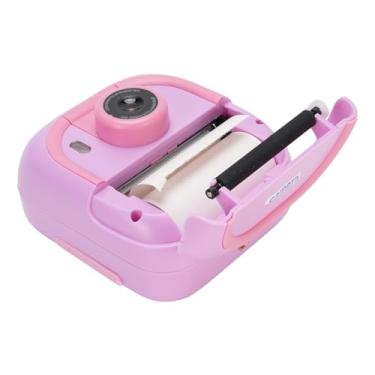 Imagem de Cryfokt Câmera, Câmera de Impressão Digital de Quadro Fofo 1080p Vídeo 180 ° Lente de Rotação para a Escola Em Casa (Roxo)