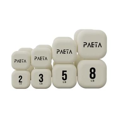 Imagem de PAETA Halteres, antiderrapantes, antiderrapantes, alças grossas, pesos livres, halteres quadrados para exercícios seguros em casa, levantamento de peso e treinamento pessoal, 9 kg, 1,4 kg, 2,3 kg, 3,6