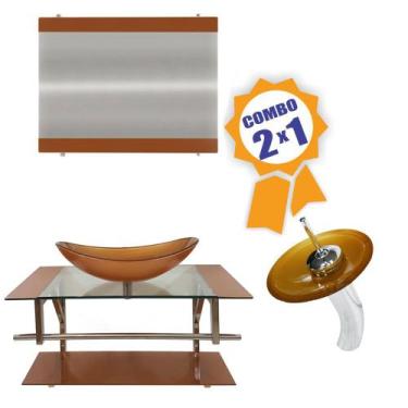 Imagem de Combo 2 em 1 - Gabinete 80cm Dinamarca + Torneira Ibiza - EKASA, Doura