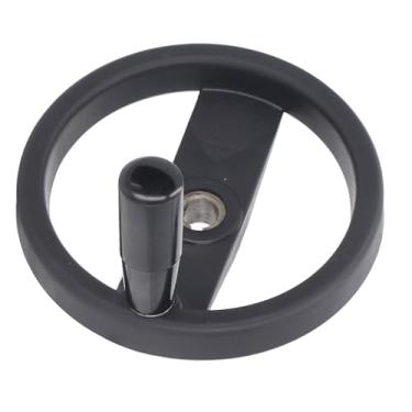 Imagem de Akozon Roda Manual Com Furo Central de 16 Mm Com Alça Giratória - Diâmetro de 160 Mm, Design de 2 Raios para Aplicações Em Torno, Fresadora e Retificadora