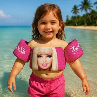 Imagem de Boia de Braço Colete Infantil para Nadar Praia Piscina Estampa Boneca 