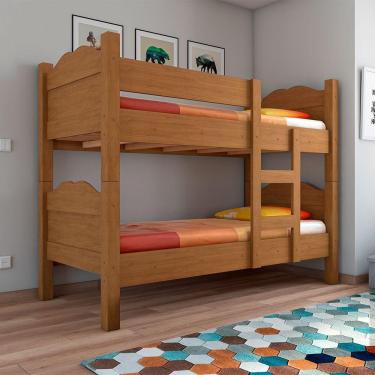 Imagem de Beliche Madrid Grades De Proteção E Cama Removível - Amêndoa - Cor: Marrom