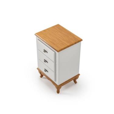 Imagem de Mesa De Cabeceira 3G Off White Clássica Luiz XV EcomEM, Off White