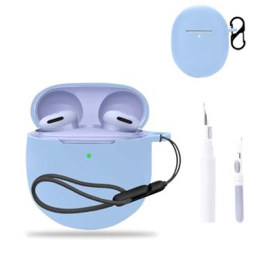Imagem de NOUKAJU Capa para Google Pixel Buds 2a, capa protetora para fone de ouvido (com mosquetão + cordão + caneta de limpeza) à prova de quedas, arranhões, à prova de choque, capa para Google Pixel Buds 2a