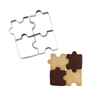 Imagem de Conjunto de cortador de biscoito de aço inoxidável com 4 peças para assar e fondant, ferramenta de cozimento doméstico reutilizável