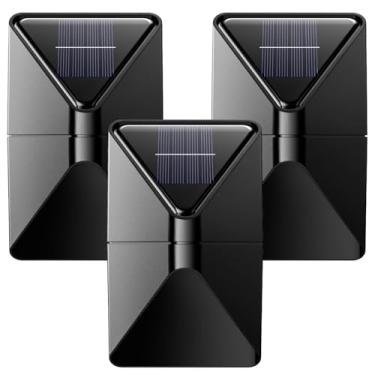 Imagem de Pacote com 3 arandelas solares de parede externas, luzes LED à prova d'água para varanda para pátio, jardim e áreas de entrada