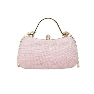 Imagem de SANOVIO Bolsa clutch de strass para mulheres | Bolsa transversal conversível para noite e festa | Namoro de formatura de casamento, Rosa - 2