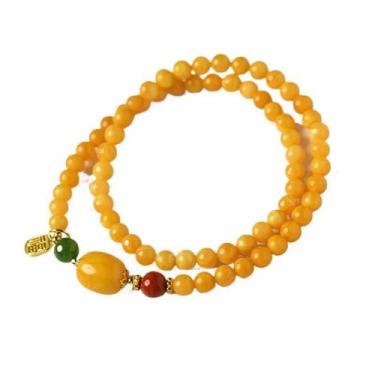 Imagem de Pulseira de miçangas naturais para homens e mulheres, redonda de 5 mm 