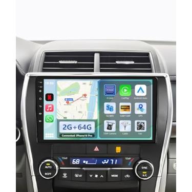 Imagem de Rádio veicular 2G + 64G Carplay para Toyota Camry 2015 2016 2017 Estéreo automotivo Tela sensível ao toque de 10 polegadas com Carplay sem fio Android Navegação GPS Automática Bluetooth FM EQ WiFi