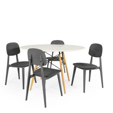 Imagem de Conjunto Mesa De Jantar Redonda Eiffel-4 Cadeiras Itália