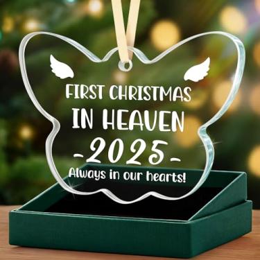 Imagem de Presentes de memorial de simpatia para a perda de um ente querido, presente de lembrança de luto de simpatia, primeiro Natal no céu, enfeite de borboleta para mãe, amigo, colega de trabalho, marido