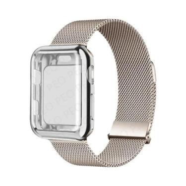 Imagem de Pulseira De Metal Com Fecho Magnético Para Apple Watch, 45mm 44mm 38mm