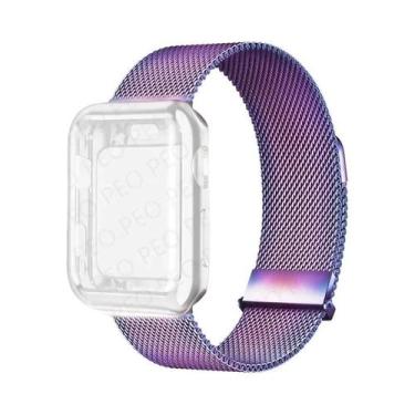 Imagem de Pulseira De Metal Com Fecho Magnético Para Apple Watch, 45mm 44mm 38mm