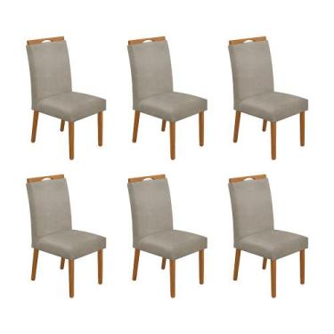 Imagem de Kit 6 Cadeiras de Jantar Madeira Maciça Cerejeira Premium Heloísa Linh