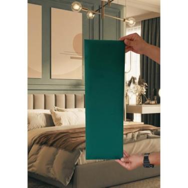 Imagem de Kit 20 Placas Cabeceira Estofada 60x20cm Design Sofisticado (VERDE)