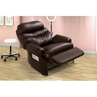 Imagem de Poltrona Estética de Cílios Reclinável Barão em Corino Marrom Casa Imperial