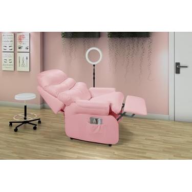 Imagem de Poltrona Estética de Cílios Reclinável Barão Corino Rosa Casa Imperial