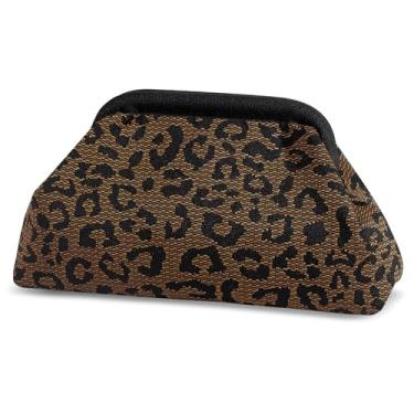 Imagem de bohunono Bolsas clutch de tecido para mulheres, bolsa de praia de verão para férias, bolsa de bolinho listrada de tecido, bolsa de crochê para noite, F-bk_bn-sparkle, Large