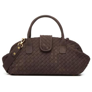 Imagem de Bolsa feminina de camurça de camurça sintética, bolsa de ombro de tecido, vintage, bolsa de mão com alça superior despojada, bolsa Hobo, Café, free, Sacola