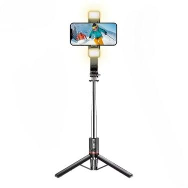 Imagem de ZP13/15/16/23/24 Bastão Tripé Pau De Selfie Suporte Celular Com Controle 70cm/100cm com led luz(ZP007(107CM com 1 led luz))