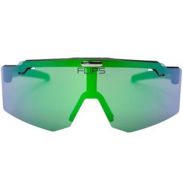 Imagem de Family Tree Remedies Óculos De Sol Esportivos Flip-Up – Viseira Esportiva Retrô Espelhada Uv400 Para Beisebol, Pickleball E Ciclismo (Verde)