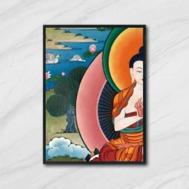 Imagem de Quadro Fotografia Buda Colorido 33X24Cm - Moldura Preta - Quadros On-L